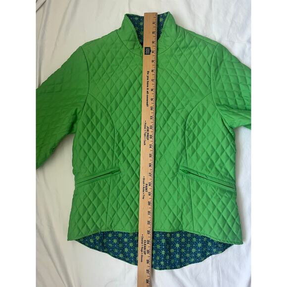 J. Peterman Quilted Jacket Coat Green Equestrian Preppy Old Money Size Small - Picture 7 of 8